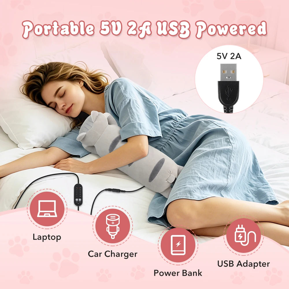 CuddleCat Heated Belly Pillow, a plush cat heating pillow, photo 3 of 19