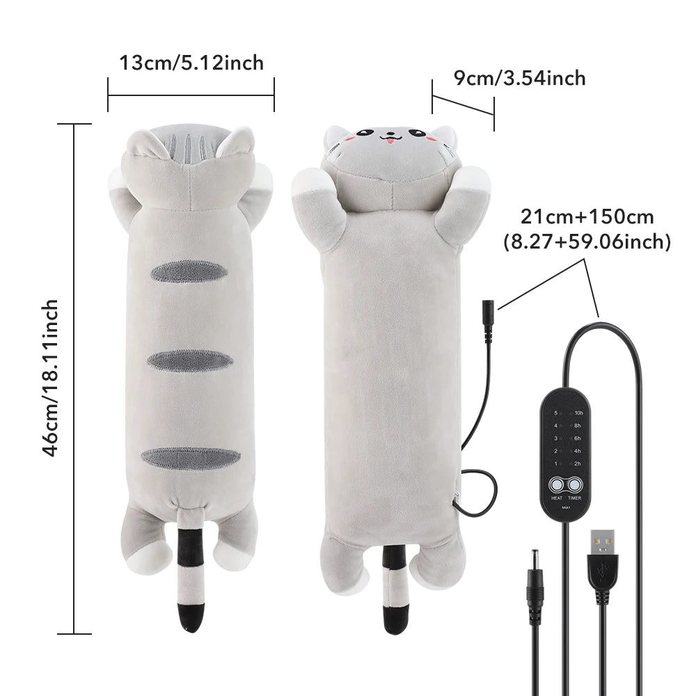 CuddleCat Heated Belly Pillow, a plush cat heating pillow, photo 12 of 19