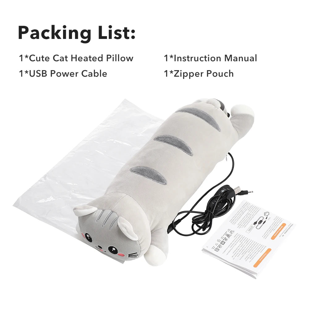 CuddleCat Heated Belly Pillow, a plush cat heating pillow, photo 13 of 19